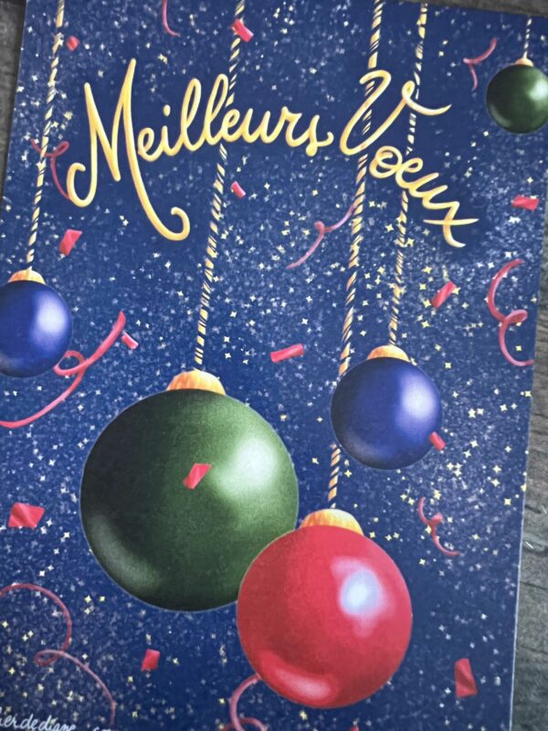 Lot de 5 Cartes de Voeux Boules de Noël – Image 3